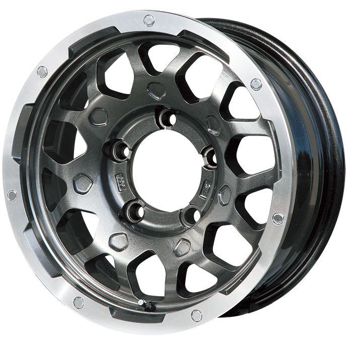 【新品】ジムニーシエラ/ジムニーノマド 夏タイヤ ホイール4本セット 215/75R15 ヨコハマ ジオランダー M/T G003 レアマイスター LMG MS-9W ガンメタリムポリッシュ 5.5J 15インチ(送料無料)|フジ スペシャルセレクション