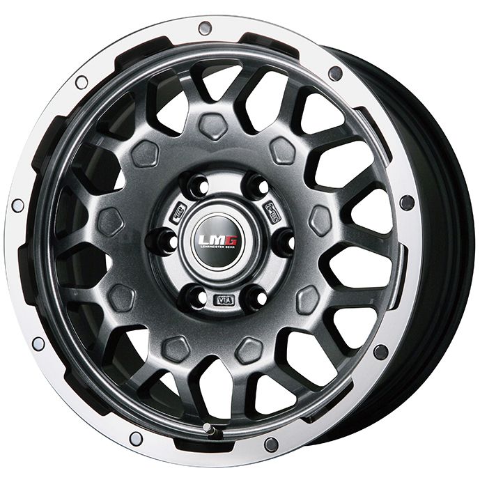 【新品】プラド/ハイラックス 夏タイヤ ホイール4本セット 265/70R17 ダンロップ グラントレック AT5 レアマイスター LMG MS-9W ガンメタリムポリッシュ 7.5J 17インチ(送料無料)｜フジ スペシャルセレクション