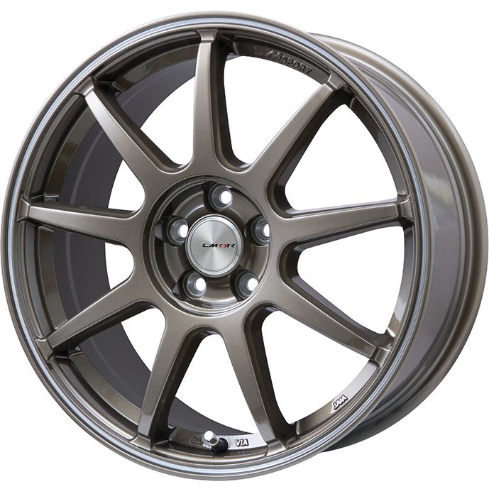 【新品国産車用5穴114.3】 オールシーズンタイヤ ホイール4本セット 235/55R18 クムホ マーシャル MH22 オールシーズン(限定) レアマイスター LMスポーツ LM-QR ブロンズ/ラインポリッシュ 7.5J 18インチ(送料無料)