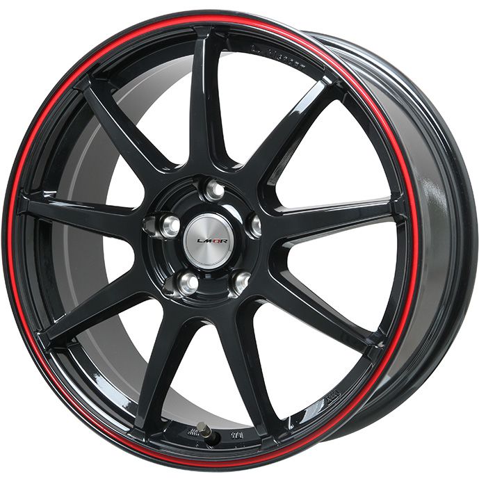 【新品】シエンタ 2015-22 夏タイヤ ホイール4本セット 195/50R16 ミレバー スポーツプロ MA352(限定) レアマイスター LMスポーツ LM-QR グロスブラック/レッドライン 7J 16インチ(送料無料)