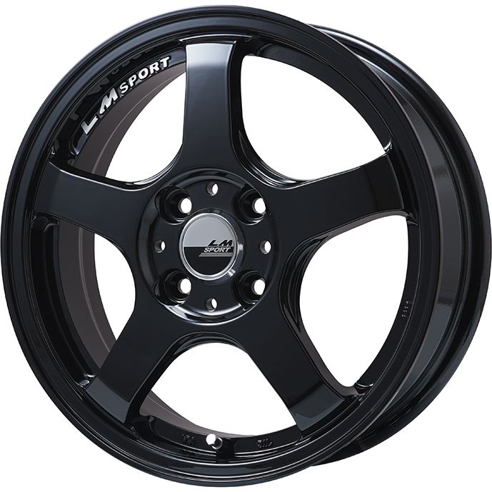 【パンク保証付き】【新品 軽自動車】N-BOX タント スペーシア スタッドレスタイヤ ホイール4本セット 155/65R14 ヨコハマ アイスガード8 エイトIG80 レアマイスター LMスポーツ LM-05R(グロスブラック) 4.5J 14インチ(送料無料)