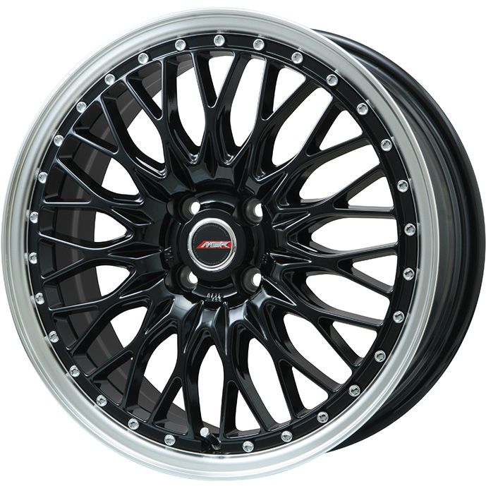 【新品国産車用4穴100】 夏タイヤ ホイール4本セット 195/40R17 ダンロップ ルマン LM703 プレミックス MER PROMESH グロスブラック/リムポリッシュ 6.5J 17インチ(送料無料)