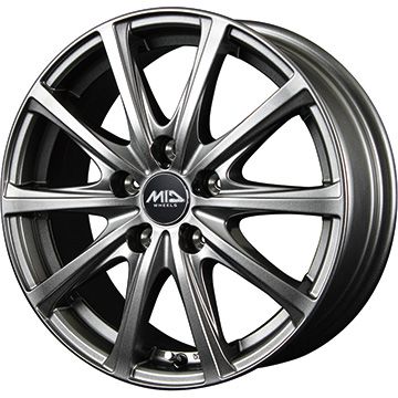 【新品国産車用5穴114.3】 夏タイヤ ホイール4本セット 215/55R17 ミレバー スポーツマクロ MA349（限定） MID WHEELS V25 メタリックグレー 7J 17インチ(送料無料)
