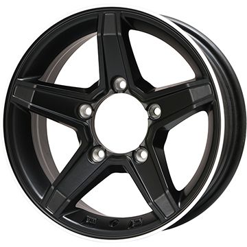 【新品】ジムニー 夏タイヤ ホイール4本セット 195R16C 104/102Q ヨコハマ ジオランダー M/T G003 プレミックス エステラ(マットブラック/リムポリッシュ) 5.5J 16インチ(送料無料)｜フジ スペシャルセレクション