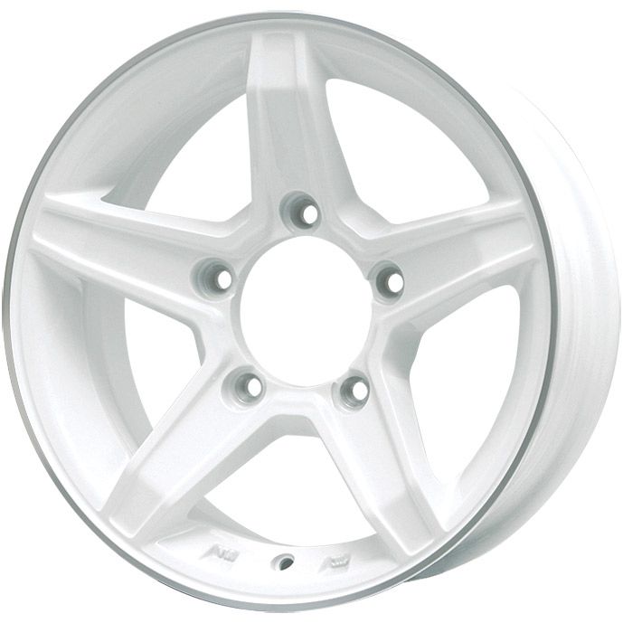 【新品】ジムニーシエラ/ジムニーノマド 夏タイヤ ホイール4本セット 215/75R15 ヨコハマ ジオランダー M/T G003 プレミックス エステラ(ホワイト/リムポリッシュ) 5.5J 15インチ(送料無料)｜フジ スペシャルセレクション
