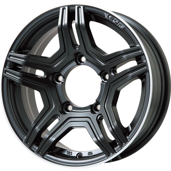 【新品】ジムニーシエラ/ジムニーノマド 夏タイヤ ホイール4本セット 215/70R16 ダンロップ グラントレック AT5 プレミックス グラバス-Jr(マットブラック/リムポリッシュ) 5.5J 16インチ(送料無料)｜フジ スペシャルセレクション
