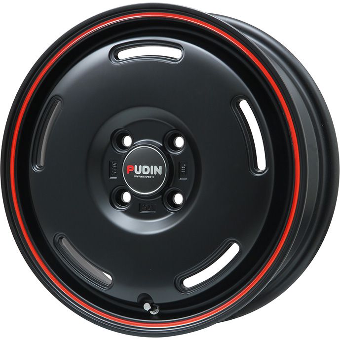 【新品 軽自動車】軽トラ 夏タイヤ ホイール4本セット 145R14 85/83Q ヨコハマ ジオランダー X-AT G016 RBL プレミックス プディン(マットブラック/レッドライン) 4.5J 14インチ(送料無料)