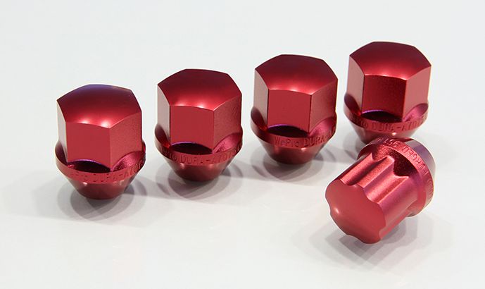 12X1.25 21HEX ジュラルミン冷間鍛造ナット＆ロックセット(フクロ ショート) レッド