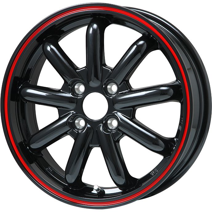 【新品 軽自動車】軽トラ 軽バン 夏タイヤ ホイール4本セット 145R12 6PR ヨコハマ RY52 ブランドルライン ストレンジャーKST-9改 ブラック/レッドライン 3.5J 12インチ(送料無料)｜フジコーポレーション
