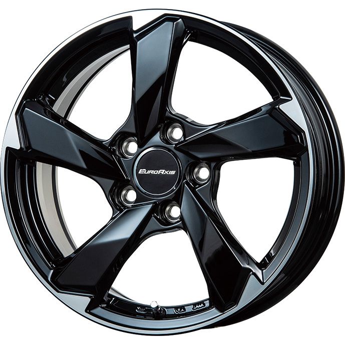 【輸入車用ホイール単品4本セット】 EUROAXIS ユーロアクシス クロスエッジ(グロスブラック/カットスポーク) 7J 17インチ 5H/112 +40(送料無料)|フジコーポレーション