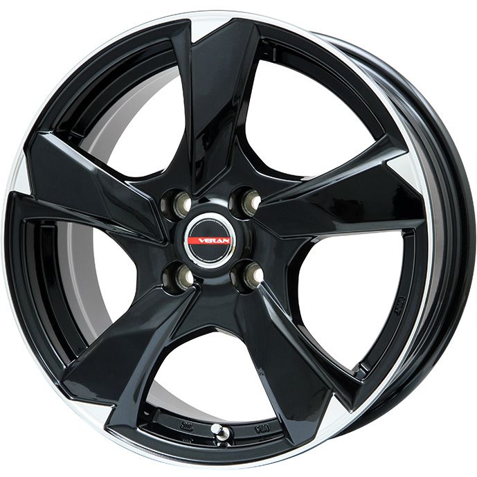 【新品国産車用5穴114.3】 夏タイヤ ホイール4本セット 205/50R17 ダンロップ エナセーブ EC205 プレミックス ヴェランV(グロスブラック/リムポリッシュ) 6.5J 17インチ(送料無料)