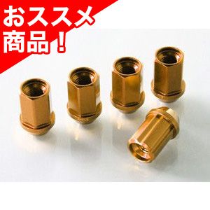 12X1.25 19HEX ジュラルミン冷間鍛造ナット＆ロックセット(カンツー ゴールド)｜フジコーポレーション