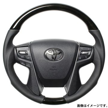 REAL レアル ステアリング ハンドル プレミアムシリーズ ラウンドシェイプ H30P-BKW-BK 送料無料(一部地域除く)