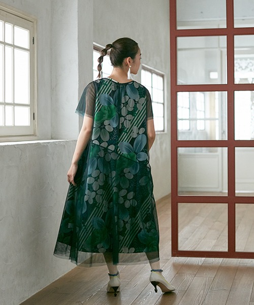 楽天市場 Sale70 オフ 公式 ふりふ 萩あずき チュール重ねワンピースふりふオリジナル 和柄 ワンピース フォーマルドレス 個性的 大人 レディース ワンピ ロングワンピ ロング丈 フレア チュール重ね セット 萩 和風 総柄 カジュアル フォーマル 結婚式 二次会