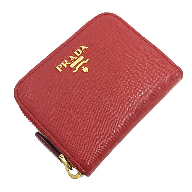 PRADA プラダ コインケース サフィアーノ 赤 コンパクト 財布