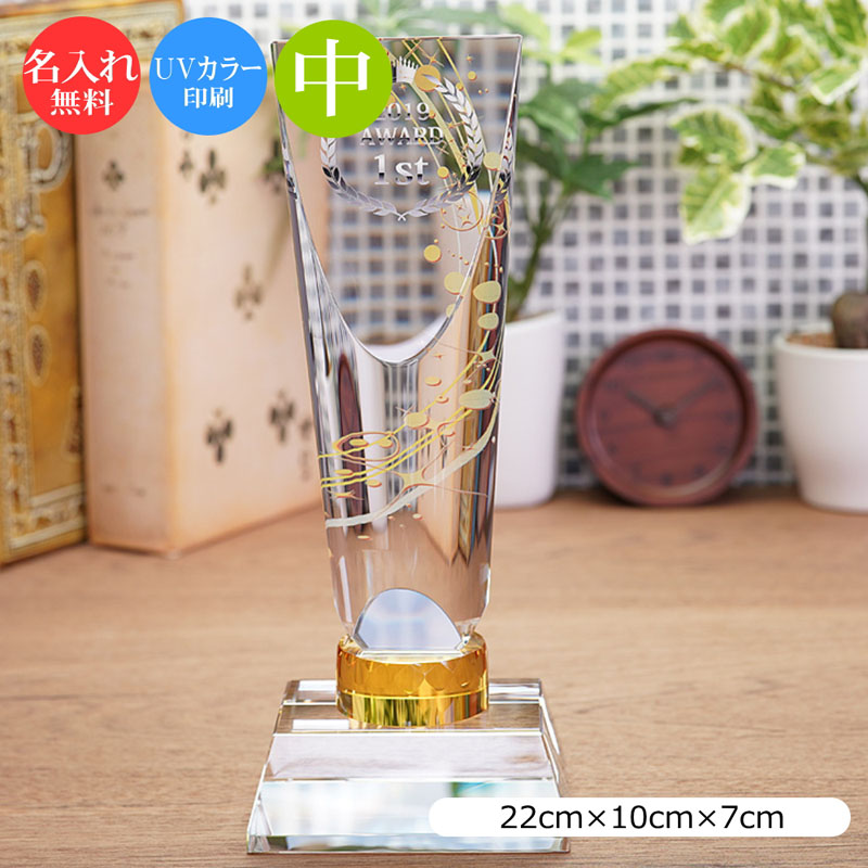トロフィー クリスタル ガラス (中) 記念品 景品 表彰品 認定証 感謝状 周年記念 創立記念 社内表彰 退職祝い 認定証 卒業記念品 優勝トロフィー 表彰 卒業 感謝状 表彰状 スポーツ大会 コンペ賞品 ゴルフコンペ スポーツ イベント おしゃれ ガラス製 ブロンズ cr-35-b