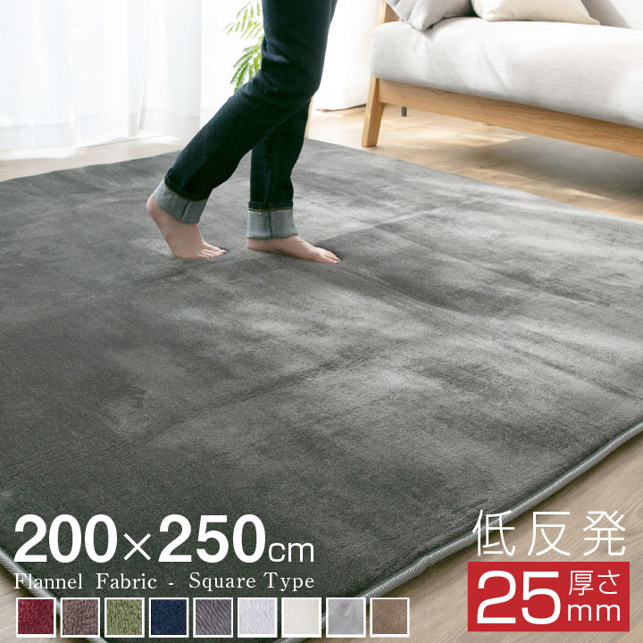 ラグ 低反発 もっちり ウレタン 200×250 3畳用 防ダニ 滑り止め付 遮音 夏 冬 低反発ラグ マット ラグマット カーペット ラグカーペット フランネル 絨毯 リビング A712-st
