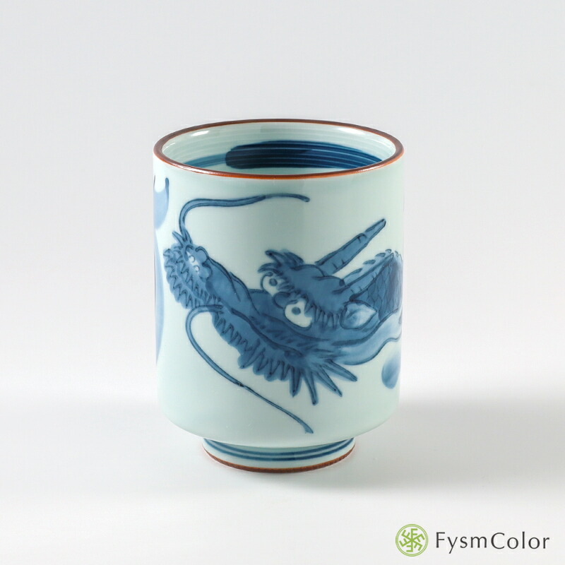 伏見稲荷大社 茶碗 青い龍の陶器の器 直径約 中サイズ 伏見稲荷大社 茶碗 青い龍の陶器の器 直径約 中サイズ