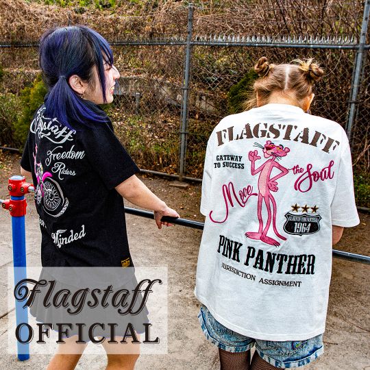 即日出荷 楽天市場 Flagstaff Pink Panther Gateway To Success Tee ピンクパンサー コラボ Tシャツ ティーシャツ カットソー オシャレ おしゃれ かわいい かっこいい メンズ レディース 男女兼用 ユニセックス M L Xl Xxl 白 黒 和柄 スカジャン 絡繰魂公式店