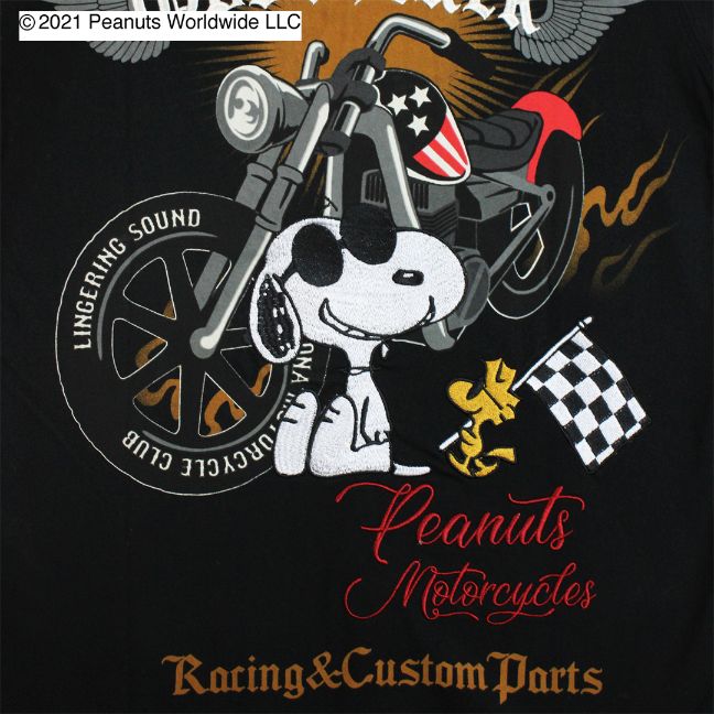 楽天市場 Flagstaff Snoopy God Speed Tee スヌーピー コラボ バイク Tシャツ オシャレ おしゃれ かわいい かっこいい メンズ レディース 男女兼用 ユニセックス M L Xl Xxl 白 黒 和柄 スカジャン 絡繰魂公式店