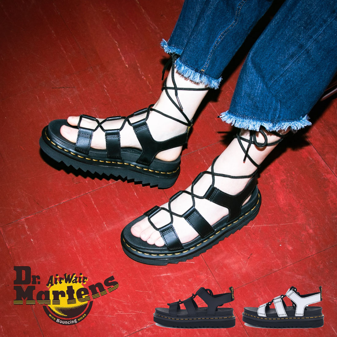 【4/10 20時～4H限定PT10倍】 ドクターマーチン Dr.Martens レディース サンダル ナルティラ NARTILLA SANDAL 31617001 31617020 厚底 編み上げサンダル グラディエーター Y2K 14,454円