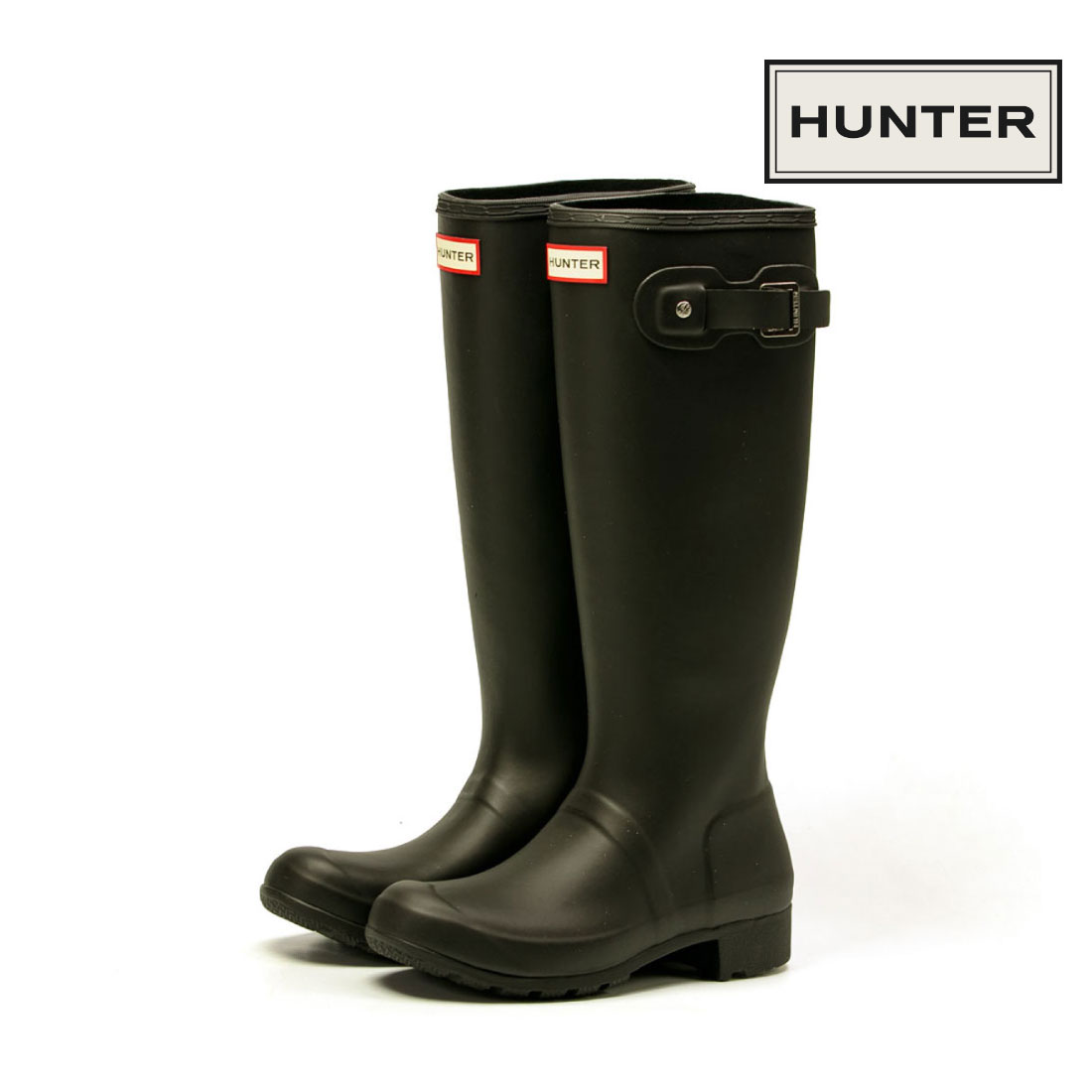 ✨未使用✨　HUNTER　レインブーツ　長靴　黒　24㎝　WFT1001RMA Amazon | [ハンター] レインブーツ 長靴 後ろ調整可 レディース