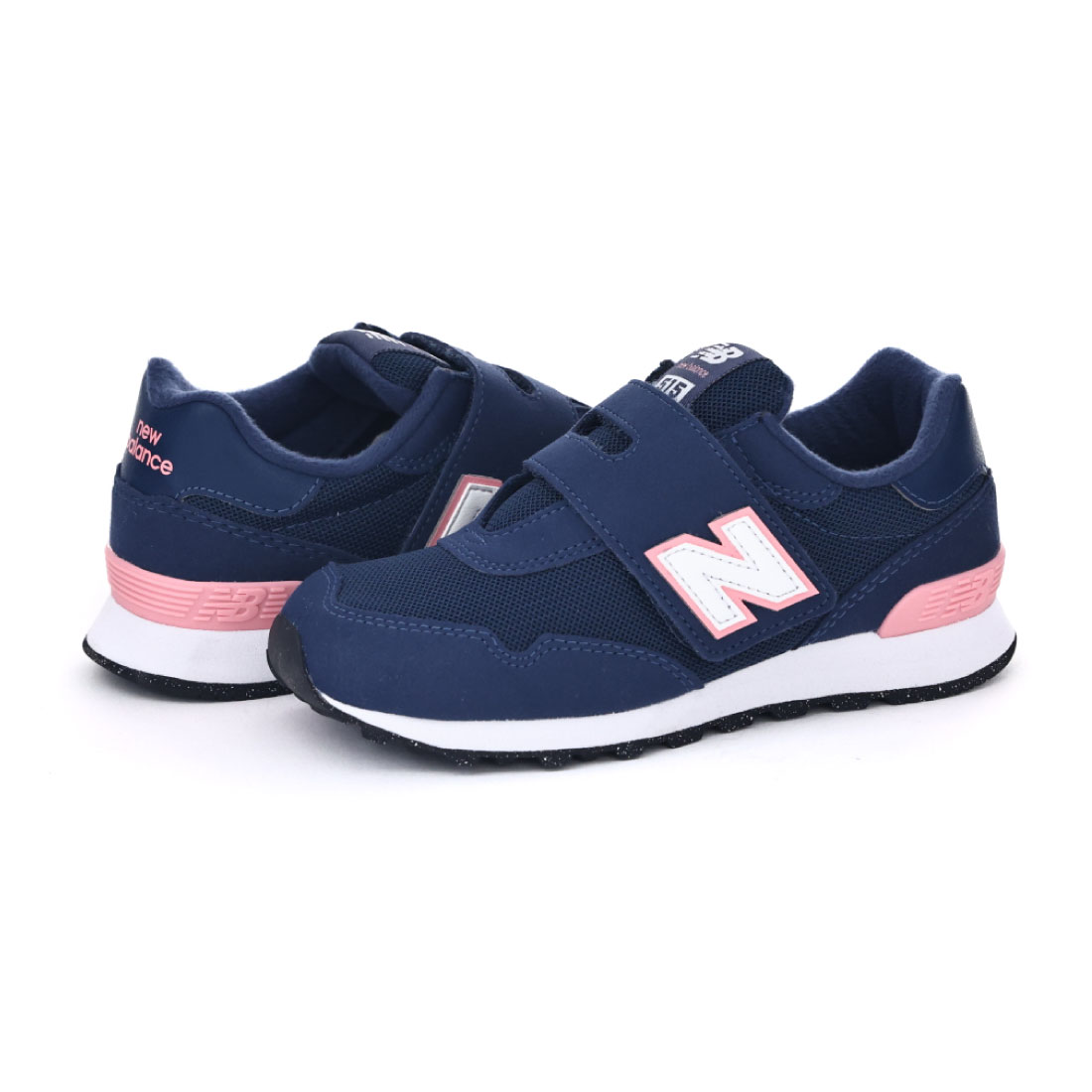 【4/20 20時～4H限定PT10倍】【10%OFF】 ニューバランス new balance キッズ ジュニア スニーカー P515 21E フック&ループ ネイビー ピンク 幅広 ゆったり ワイド 3E 4E 運動靴 子供靴 男の子 女の子 マジックテープ ベルクロ 歩きやすい シンプル カジュアル プレゼント