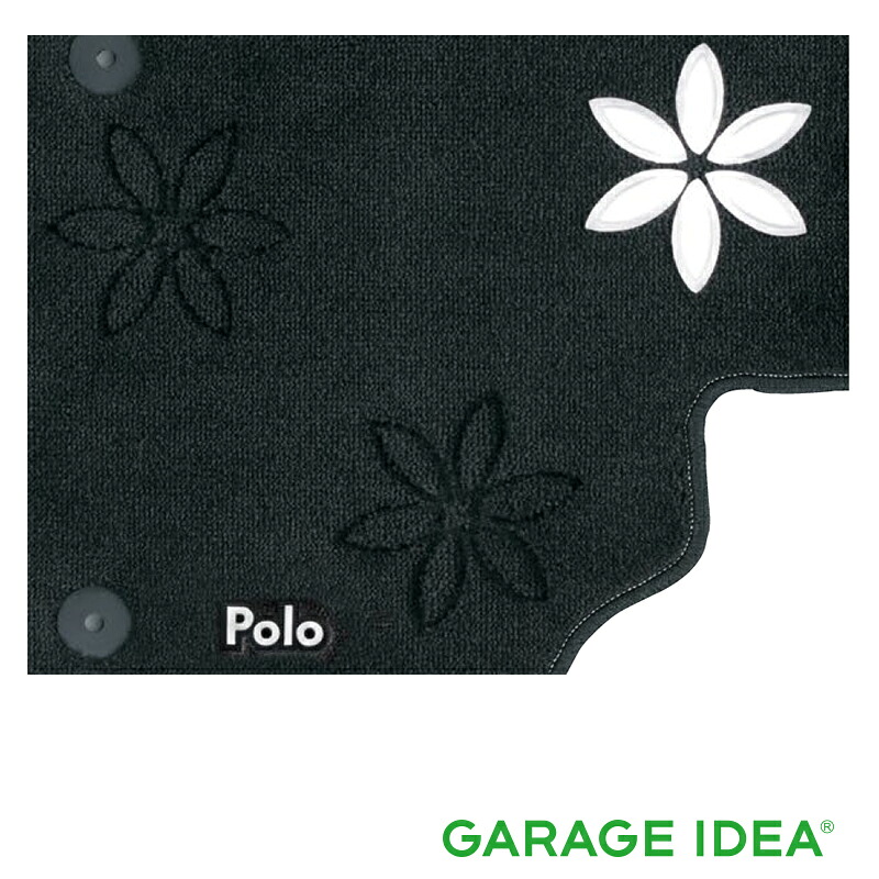 フォルクスワーゲン Volkswagen 純正アクセサリー New Polo【ポロ】フロアマット(フラワー)ホワイト【J2GBM5R18FLW】ABA-AWCHZ ABA-AWCZP パーツ オプション|ガレージアイデア店