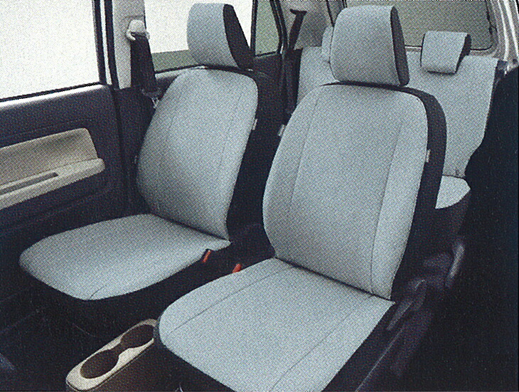 DAIHATSU ダイハツ 純正 アクセサリー Mira TOCOT ミラ トコット シートカバー(ライトグレー)ヘッドレスト一体用【08220-K2591】 DBA-LA550S LA560S パーツ オプション|ガレージアイデア店