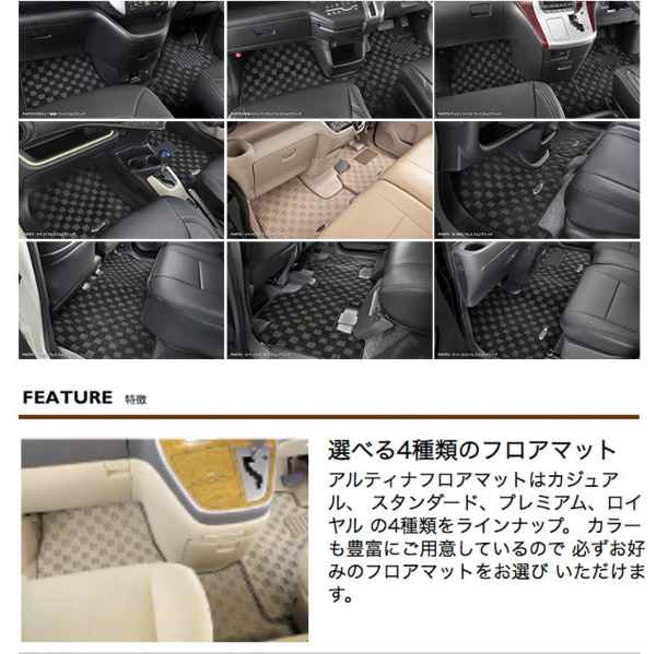 限定Ｗ特典付属 アルティナ フロアマット スタンダード 【グレー】 トヨタ エスティマ ACR・GSR50.55 Artina 送料無料 