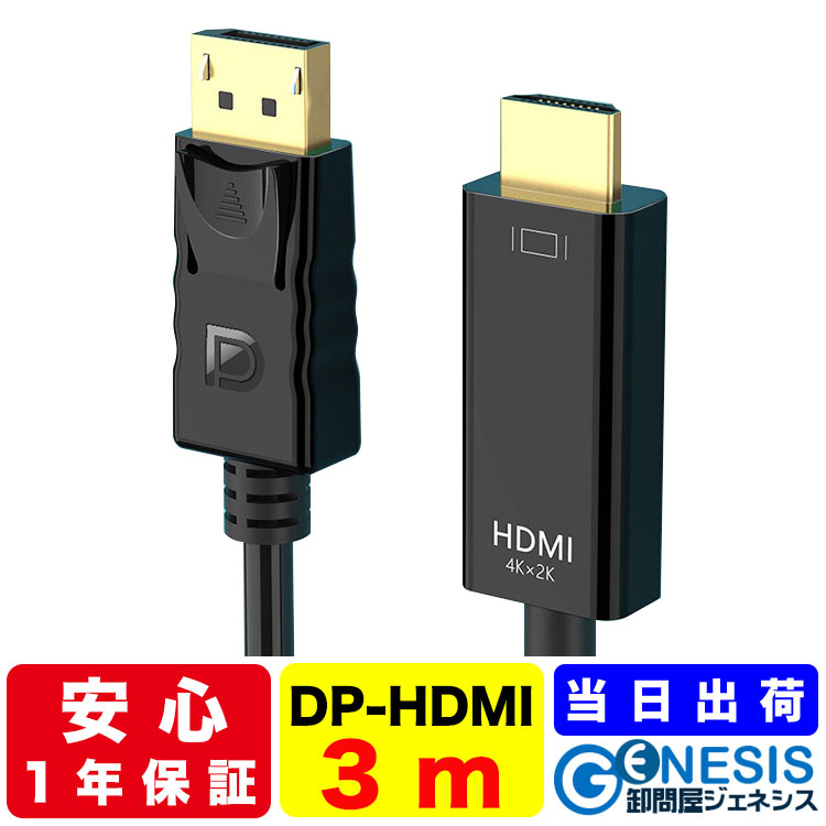 2ポートHDMI コンパクトデュアルポート 本体一体型1.5mケーブル dp-hdmi_3m.jpg