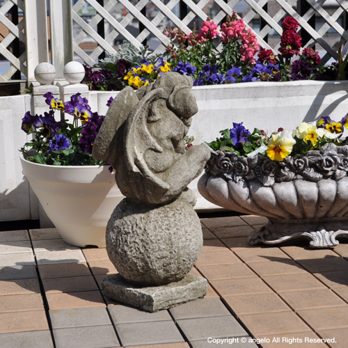 ストーン ガーデニング ガーゴイルボールb ガーデン オーナメント ヨーロッパ 英国製 送料無料 イングリッシュガーデン 庭 玄関 魔除け English Think Gargoyle On Bowl Napierprison Com