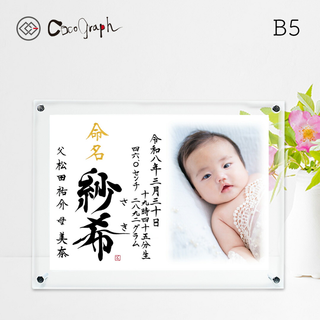 【最短即日送りとどける（お大急ぎ便）】第八芸術アート紙名づける書044（ココグラフオリジナル）[アクリル繊維/B5大きさ]（名づける 代筆 名づける紙 名づける書 お七夜 生み出すこと 生み出すこと祝賀会 内祝い 両親 祖父母  祝する品 メモリアル 赤んぼう もの言う花 今めかしい 差し上げ物 差し上げ物 第八芸術入り口・入口 名まえ入り口・入口 名入れ 貨物輸送無料）