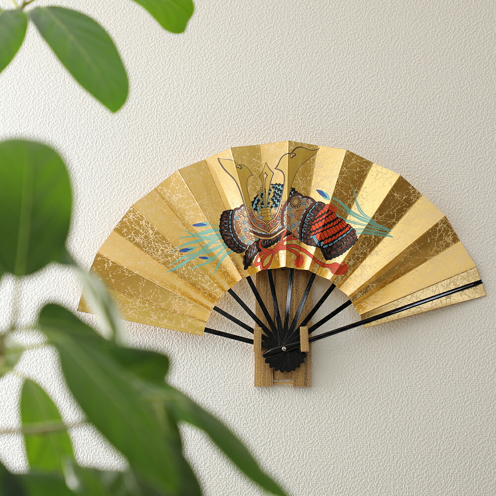 楽天市場】ミニ飾り扇子セット【座雛・出世兜】両面飾り（陶製飾台付