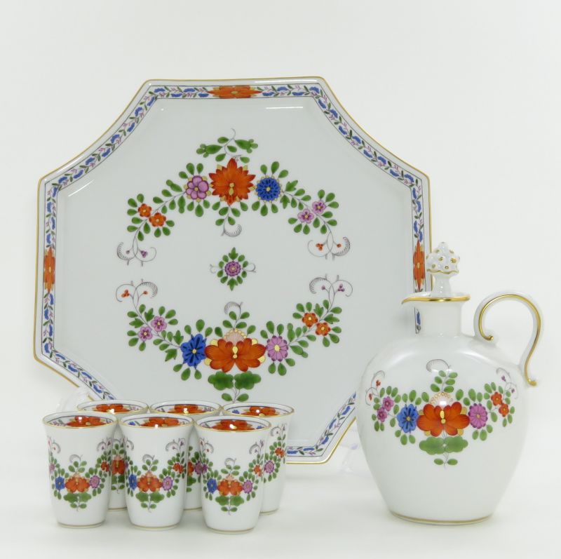 マイセン セット■インドの華 多彩 酒器セット リキュールセット お猪口 酒器 MEISSEN シノワズリ 洋食器 8点セット 1級品｜グラスクラシック　店 93,390円