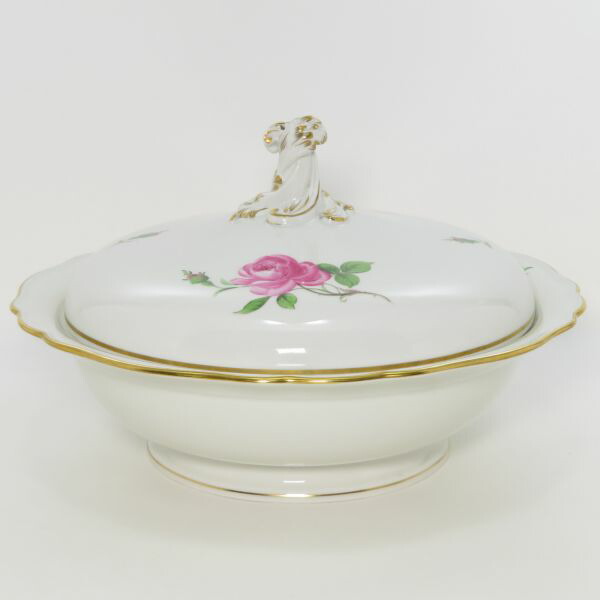 マイセン ボウル■ピンクローズ ピンクのバラ ベジタブルボウル 27cm 深皿 洋食器 1個 Meissen