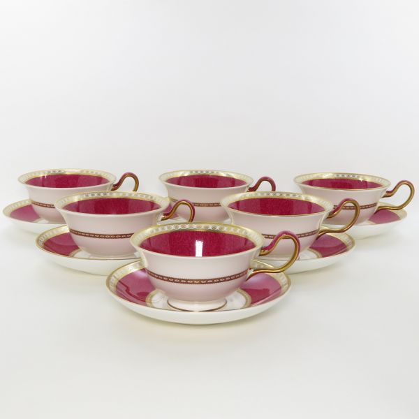 ウェッジウッド カップ&ソーサー■ユーランダーパウダー ルビー C&S 洋食器 6客セット WEDGWOOD 1級品