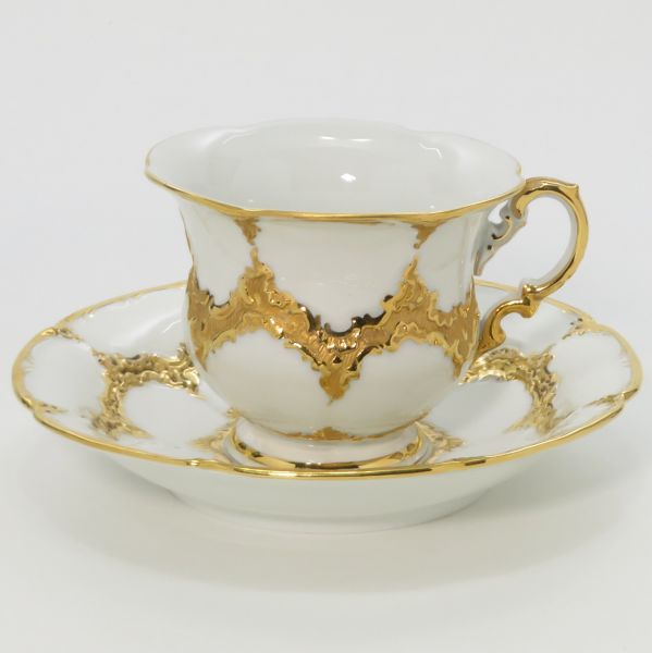 マイセン カップ&ソーサー■Bフォーム グランツゴールド C&S 洋食器 金彩 1客 Meissen 1級品 2