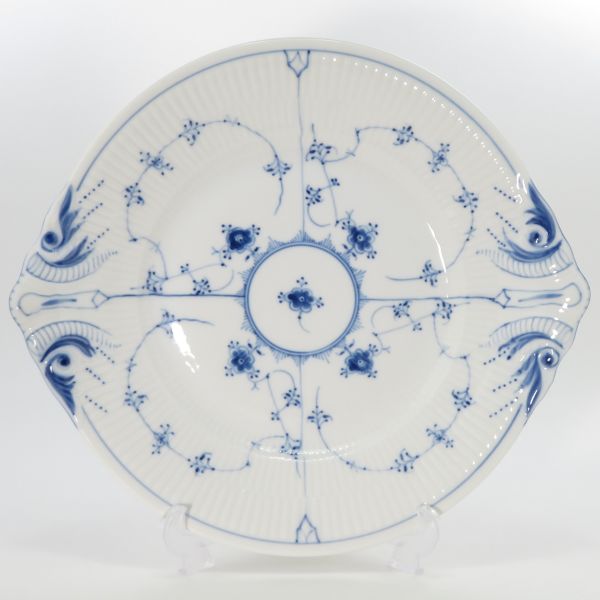ロイヤルコペンハーゲン プレート■ブルーフルーテッド プレインレース ROYAL COPENHAGEN サービングプレート 大皿 1枚 1級品 2｜グラスクラシック　店