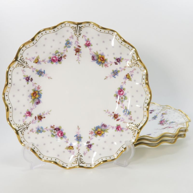 ロイヤルクラウンダービー プレート■ロイヤルアントワネット ディナープレート 4枚セット 洋食器 Royal Crown Derby 1級品｜グラスクラシック　店