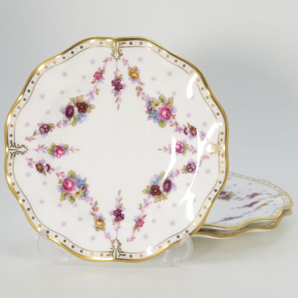 ロイヤルクラウンダービー 一皿■ロイヤルアントワネット 乾荒原一皿 3枚書き割り 洋食器 Royal Crown Derby 1級品