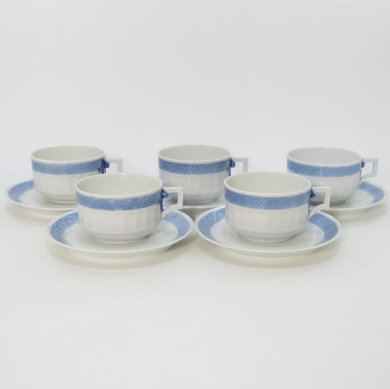 ロイヤルコペンハーゲン 優勝杯\u0026平円盤■青色気違い C\u0026S 5客仕掛ける  Royal Copenhagen 洋食器 1級品