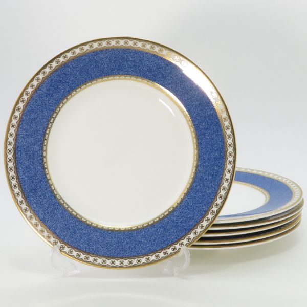 ウェッジウッド 一皿■ユーランダー 黒色火薬青色 サラダ菜一皿 6枚仕掛ける WEDGWOOD 洋食器 17.5糎 1級品