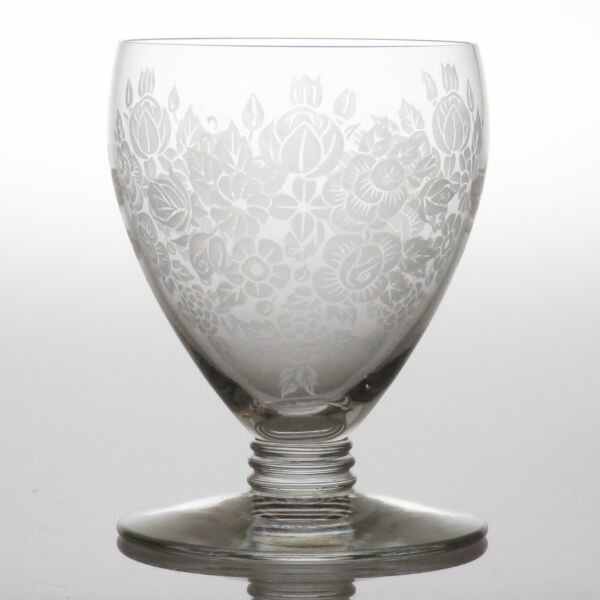 バカラ 水のみ ● ブドウ酒 水のみ 8珊 サンドブラスト 花柄 御花 ヴィンテージ 結晶 滅多に無い
