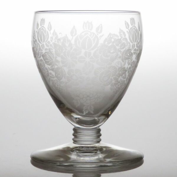 バカラ 水のみ ● ブドウ酒 水のみ 7.5珊 サンドブラスト 花柄 御花 ヴィンテージ 結晶 滅多に無い