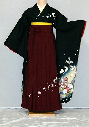 【レンタル】振袖、袴(刺繍はかま)レンタル【青・青紫・緑系】【HF716】標準/L寸/7号/9号/11号/13号/冬春キャンペーン|かしいしょうプラザ大きい留袖振袖