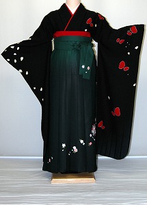 【レンタル】振袖、袴(刺繍はかま)レンタル【黒・茶・グレー系】【HF721】標準/L寸/7号/9号/11号/13号/冬春キャンペーン|かしいしょうプラザ大きい留袖振袖