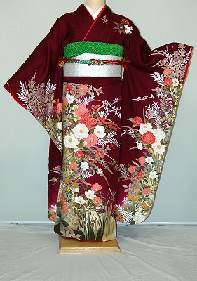 【レンタル】振袖レンタル【赤・ピンク・赤紫系】【RS742】標準/Ｌ寸/7号/9号/11号/13号 冬春キャンペーン