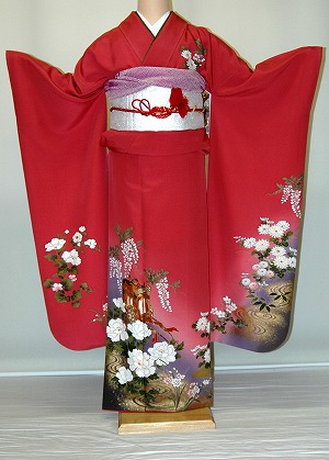 【レンタル】振袖レンタル【赤・ピンク・赤紫系】【RS746】標準/Ｌ寸/7号/9号/11号/13号 冬春キャンペーン