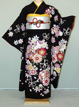 【レンタル】振袖レンタル【青・青紫・緑系】【RS763】標準/L寸/7号/9号/11号/13号 冬春キャンペーン